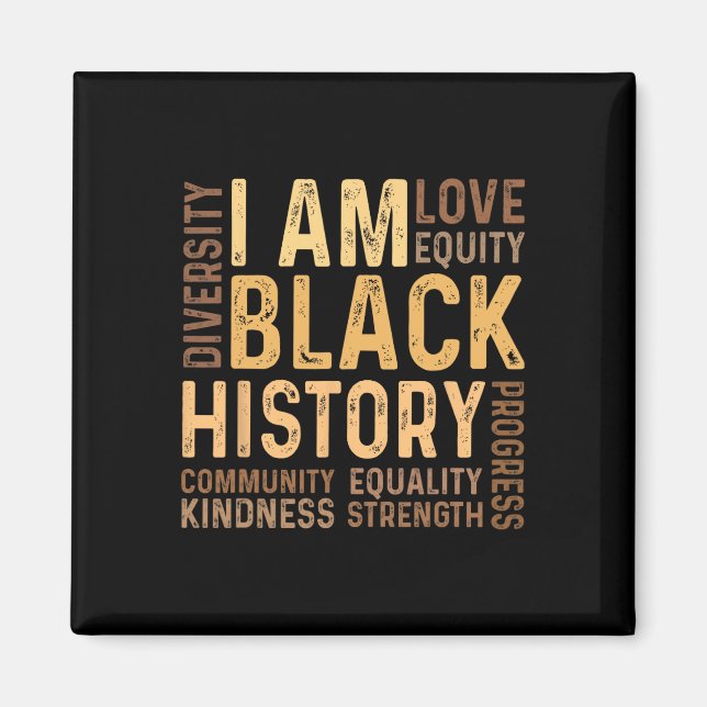 Imã Eu Sou História Negra Presente do Mês da História  (Frente)