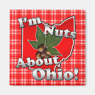 Imã Eu sou loucos sobre Ohio, porca engraçada do