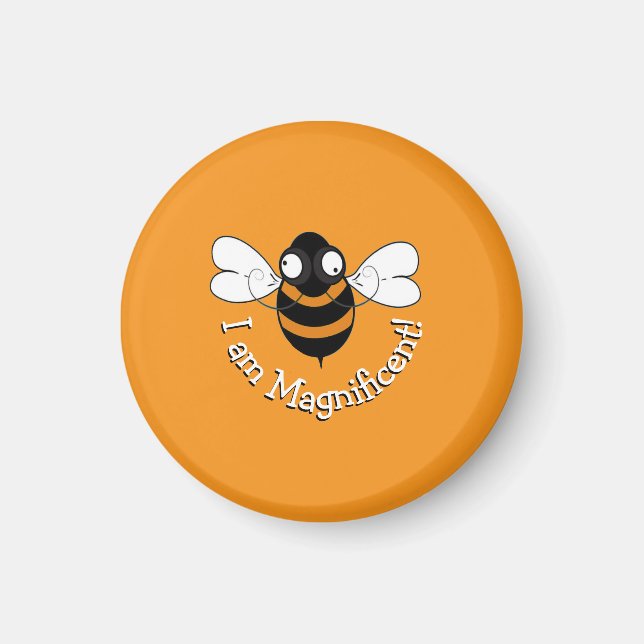 Imã Eu Sou Magnífico! Ímã - Fundo Laranja (Frente)