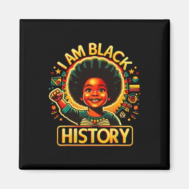 Imã Eu Sou Mês da História Negra Meninos Afro-American (Frente)