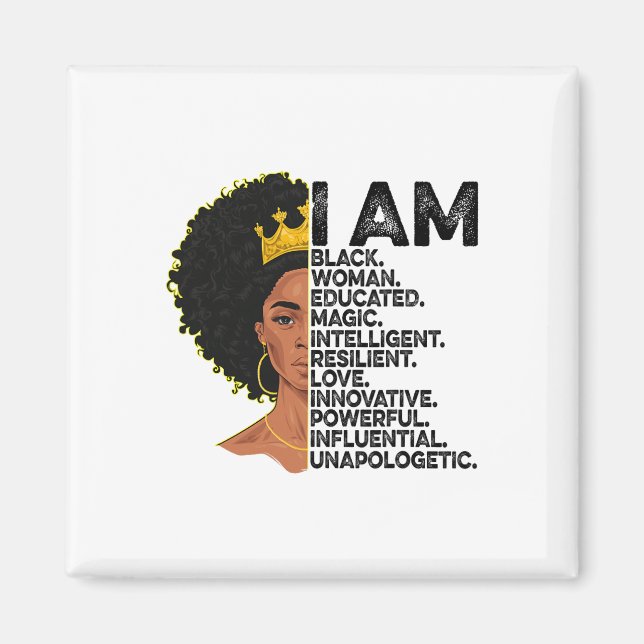 Imã Eu Sou Mulher Negra Educada Mês da História Negra  (Frente)
