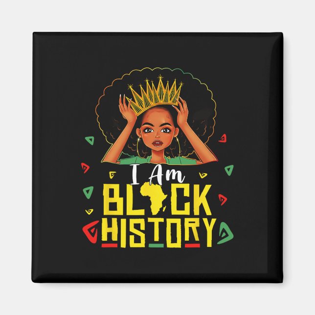 Imã Eu Sou Mulher Negra História Menina Mês da Históri (Frente)