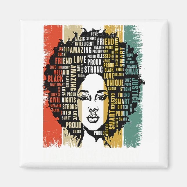 Imã Eu Sou Mulheres Meninas História Negra Mês da Hist (Frente)