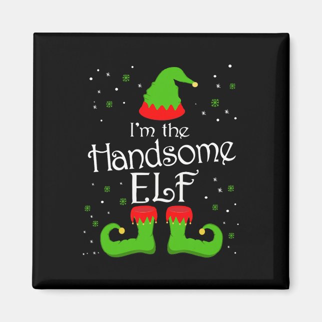 Imã Eu sou o Elfo Elf Tee Family Matching Group Elf (Frente)