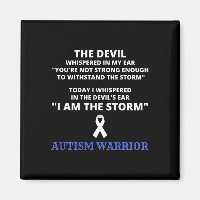 Imã Eu Sou O Guerreiro da Tempestade Autismo Conscient (Frente)