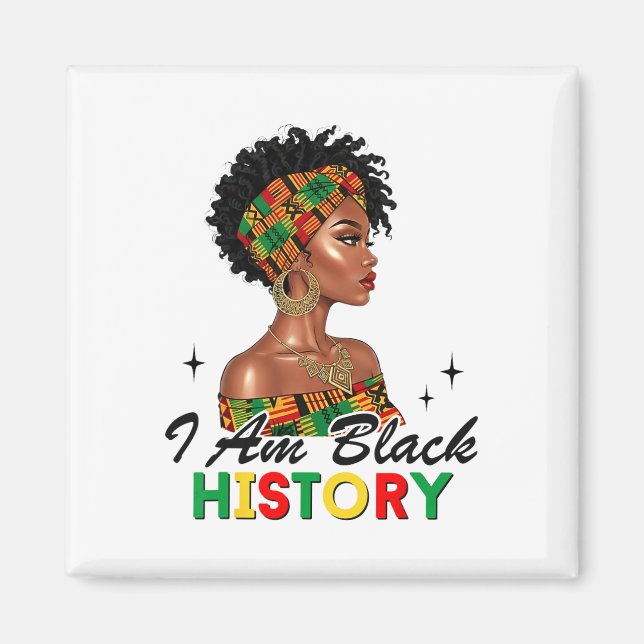 Imã Eu sou o Mês da História Negra Mulher Negra Afro-A (Frente)