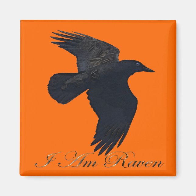 Imã Eu sou RAVEN Flying Crow Art Magnet (Frente)
