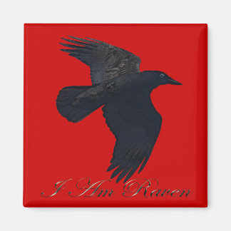 Imã Eu sou RAVEN Flying Crow Art Magnet