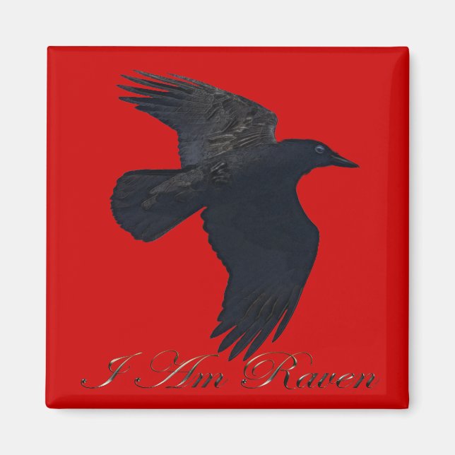 Imã Eu sou RAVEN Flying Crow Art Magnet (Frente)