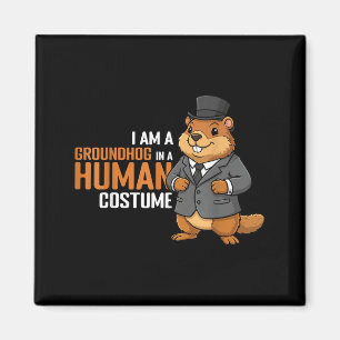 Imã Eu Sou Um Esquilo Em Um Traje Humano Engraçado Esq