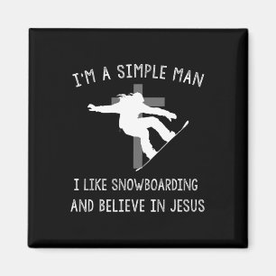 Imã Eu sou um homem simples, eu gosto de snowboard e a