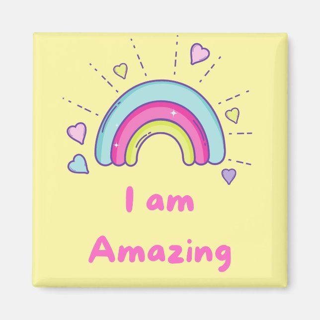 Imã Eu sou um incrível Magnet quadrado (Frente)