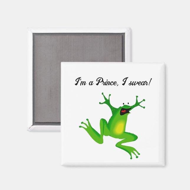 Imã Eu Sou Um Príncipe de Conto de Fadas Sapo Verde En (Front/Back)
