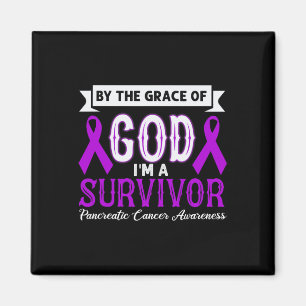 Imã Eu sou um Sobrevivente Câncer de pâncreas Roxo Chr