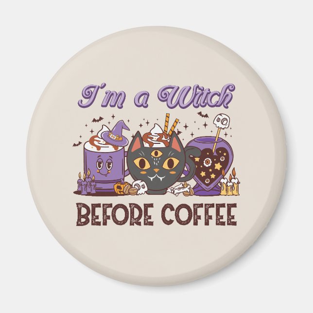 Imã Eu sou uma bruxa antes do café (Frente)