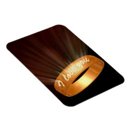 Ímã "Eu te amo" Anel Dourado
