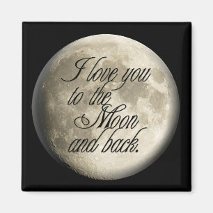 Imã Eu te amo ao lunar realístico da lua e da parte