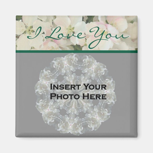 Imã Eu Te Amo Blossomo Foto Personalizada (Frente)