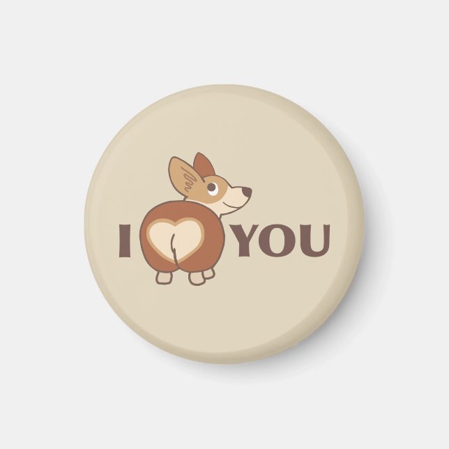 Imã Eu Te Amo Corgi Magnet (Frente)