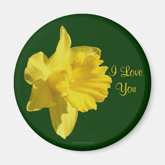 Imã Eu Te Amo, Daffodil Flower Photo Magnet (Frente)
