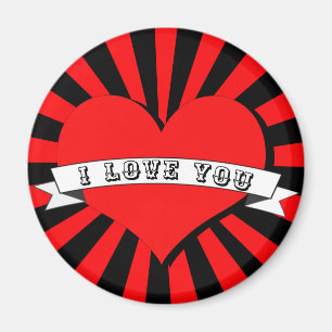 Imã Eu te amo de coração vermelho