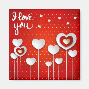 Imã Eu te amo em Vermelho