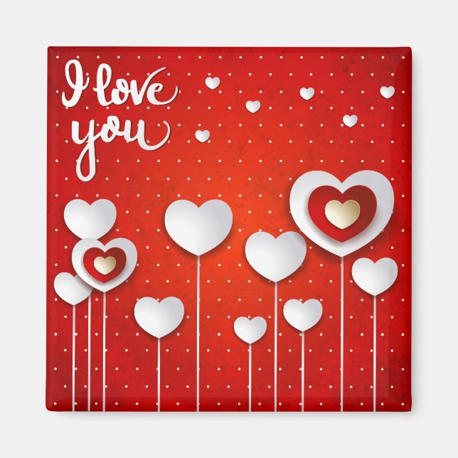 Imã Eu te amo em Vermelho (Frente)