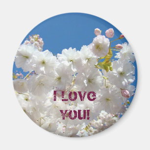 Imã Eu Te Amo! ímã presente Flores de Cerejeira Rosa