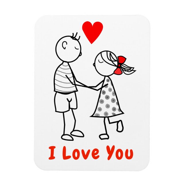 Ímã Eu Te Amo Magnet - Casal Bonito (Vertical)