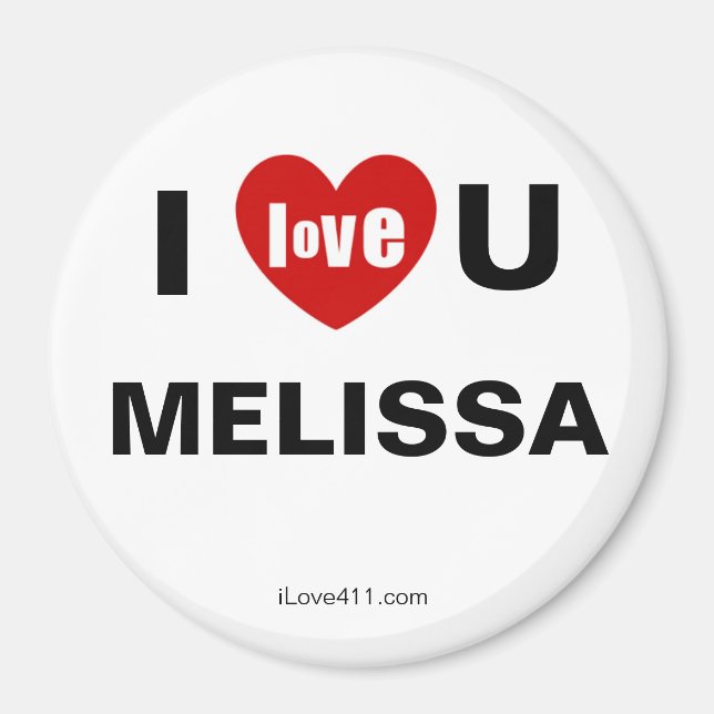 Imã Eu Te Amo Melissa (Frente)