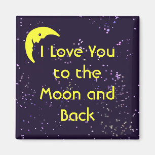 Imã Eu te amo na lua e de volta