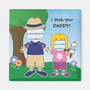 Imã Eu te amo pai customizável