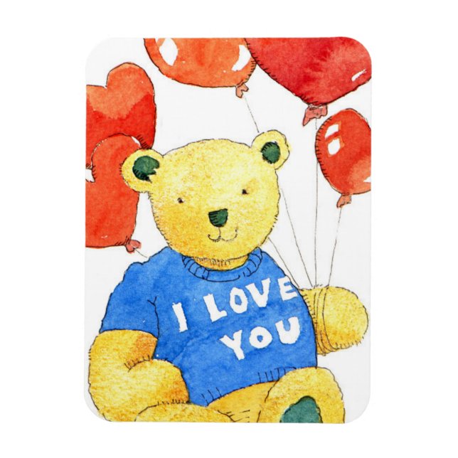 Ímã Eu te amo urso - balão 2011 (Vertical)