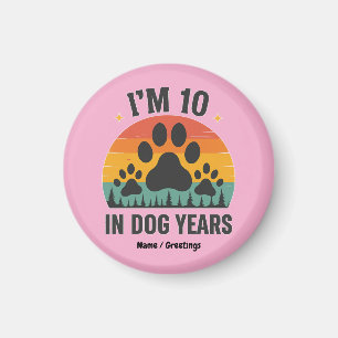 Imã Eu tenho 10 anos em cães anos 80 anos homens engra