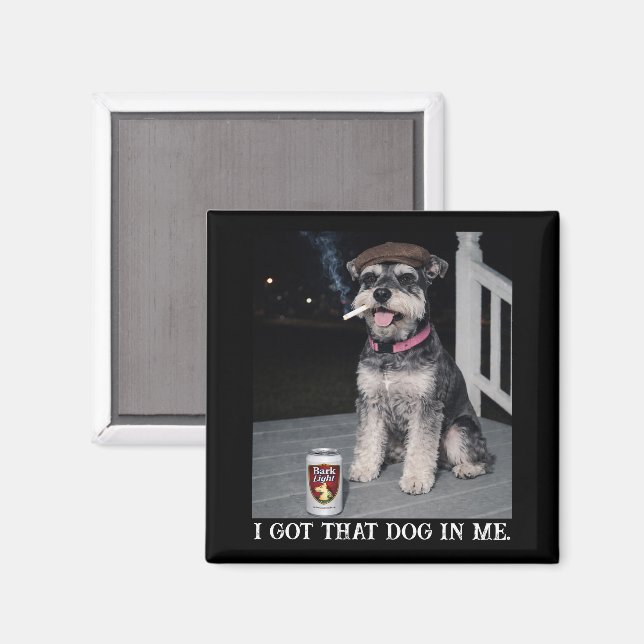 Imã Eu Tenho Esse Cachorro Em Mim, Miniatura Schnauzer (Front/Back)