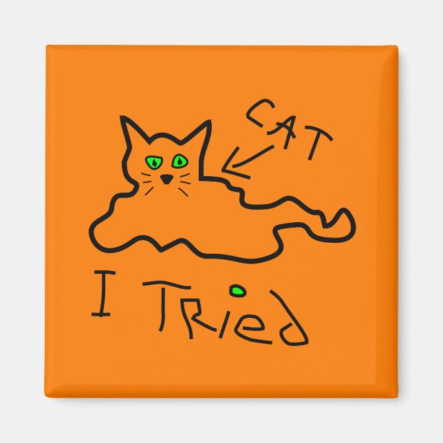 Imã Eu Tentei Magnet De Gato (Frente)