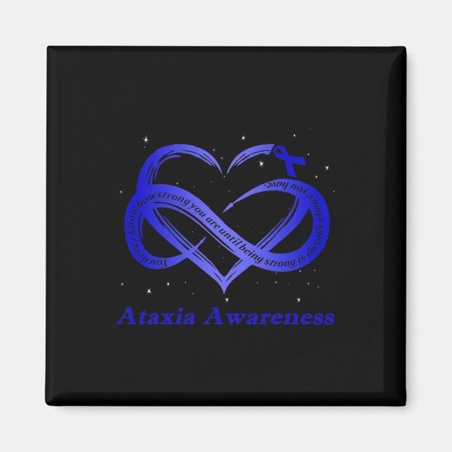 Imã Eu Uso Azul Para Ataxia Awareness Warrior  (Frente)