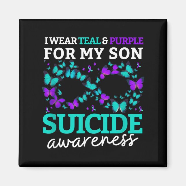 Imã Eu Uso Roxo E Azul Turquesa Pelo Meu Filho Prevenç (Frente)