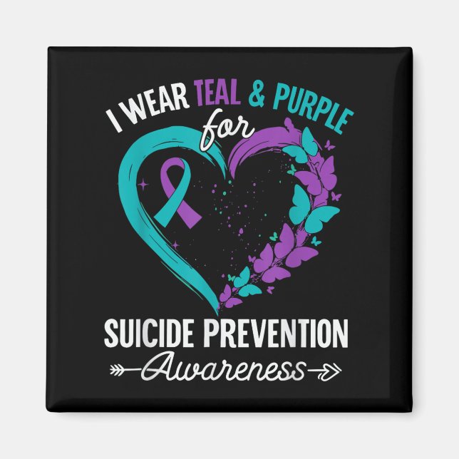Imã Eu Uso Verde-azulado &amp; Roxo Para Prevenção do  (Frente)