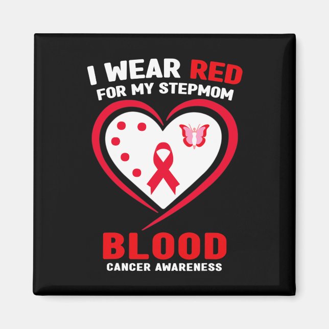 Imã Eu Uso Vermelho Para a Conscientização do Câncer d (Frente)