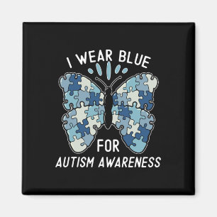 Imã Eu Visto Azul Para A Consciência Autismo Botão Que