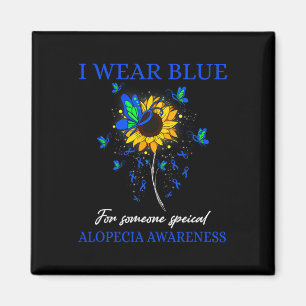 Imã Eu Visto Azul Para A Consciência Da Alopecia Giras