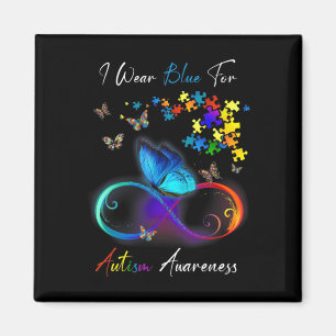 Imã Eu Visto Azul Para Camisa De Consciência Autismo Q
