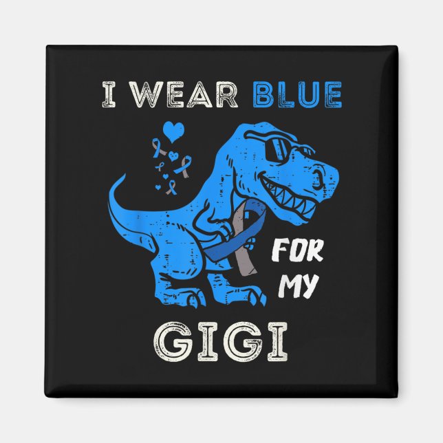 Imã Eu Visto Azul Para Meu Gigi T Rex Dino Diabetes Aw (Frente)