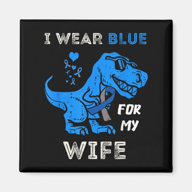 Imã Eu Visto Azul Para Minha Esposa T Rex Dino Diabete (Frente)