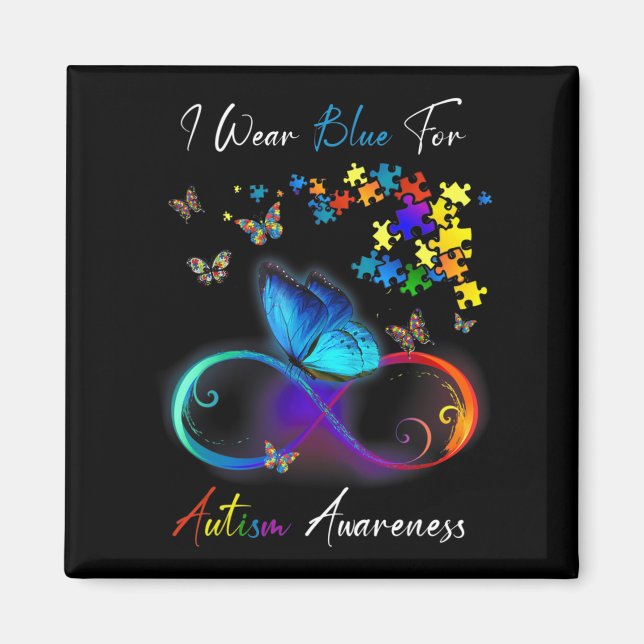 Imã Eu Visto Azul Para Quebra-cabeça de Consciência Au (Frente)