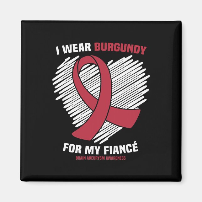 Imã Eu Visto Burgundy Para Meu Aneurismo Do Cérebro Do (Frente)