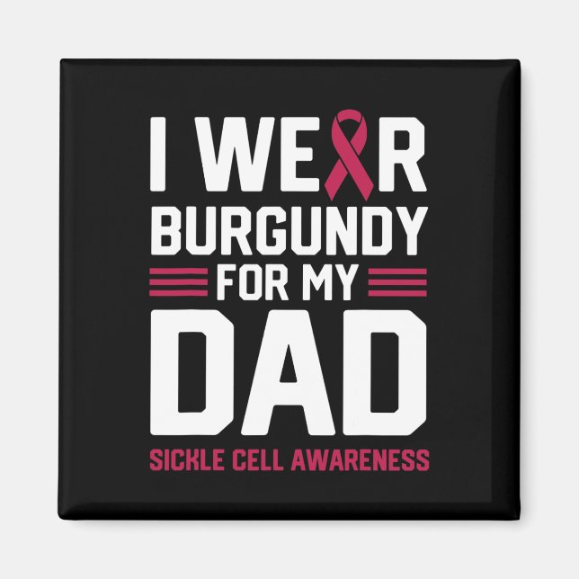 Imã Eu Visto Burgundy para o meu Pai Anemia das Célula (Frente)