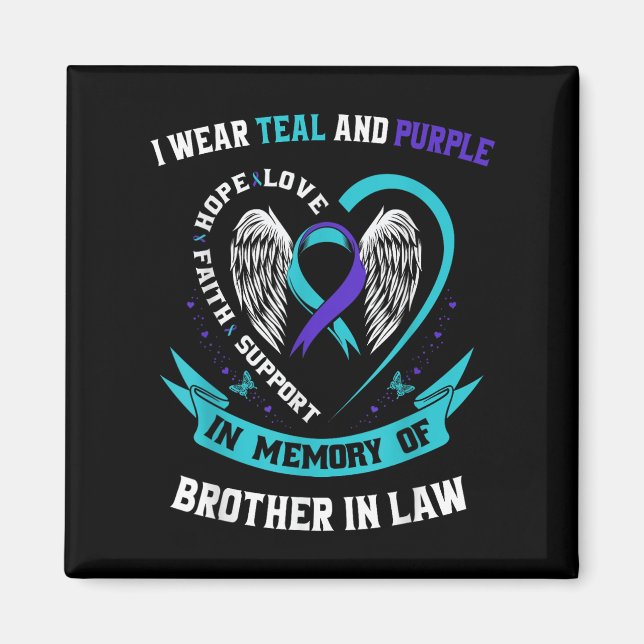 Imã Eu Visto Camisa de Consciência do Suicídio Roxo Te (Frente)