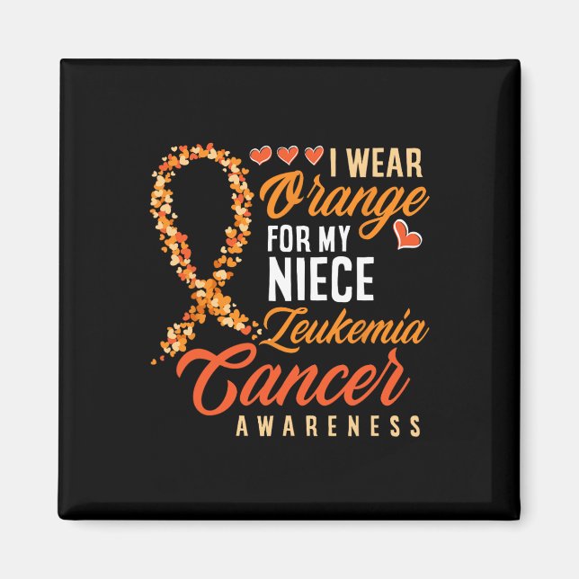 Imã Eu Visto Laranja Para O Meu Niece Leukemia Cancer  (Frente)